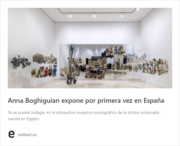 ANNA BOGHIGUIAN EXPONE POR PRIMERA VEZ EN ESPAÑA