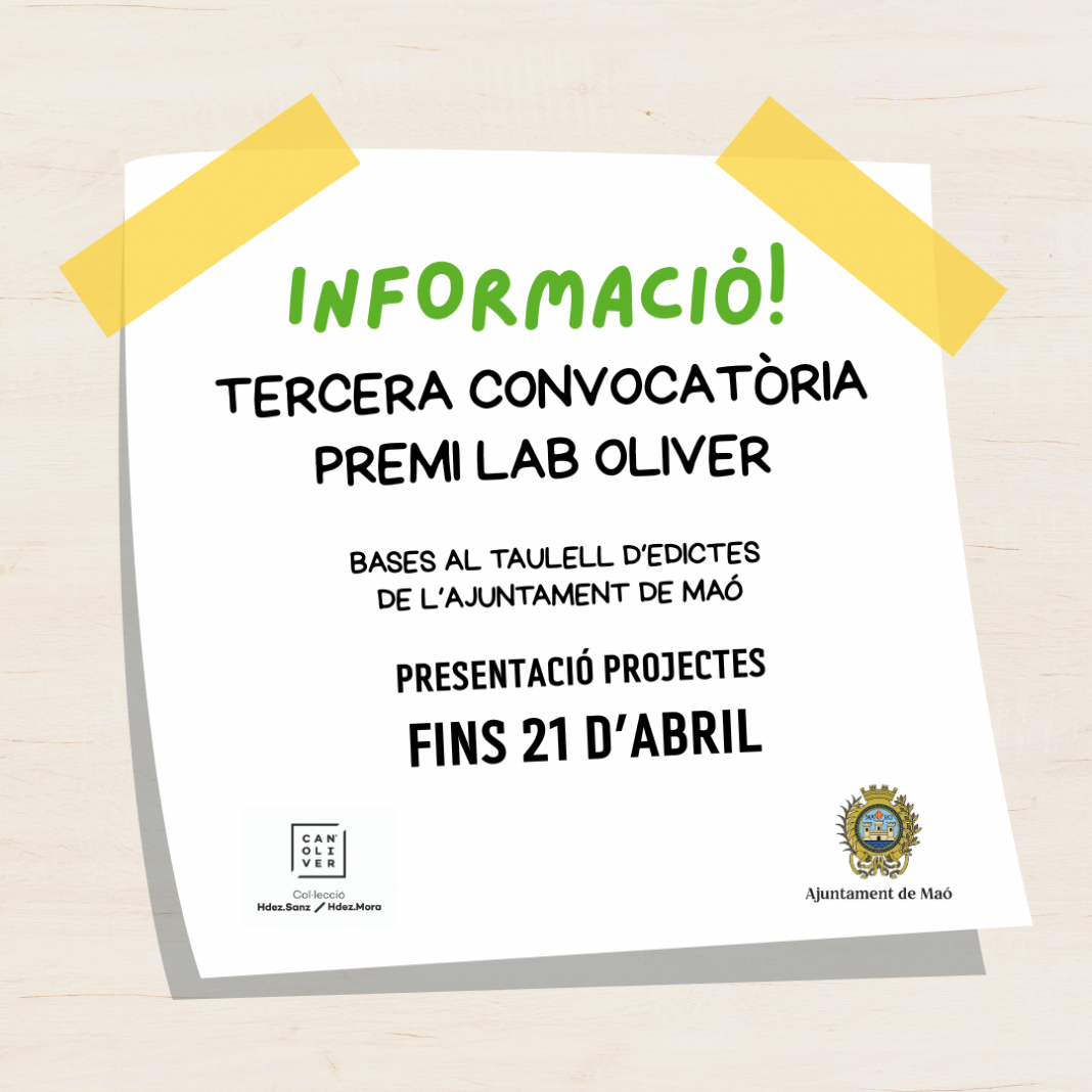 Premi Lab Oliverhttps://www.exibart.es/repository/media/formidable/11/img/341/Cartell-LAB-Oliver-1068x1068.png