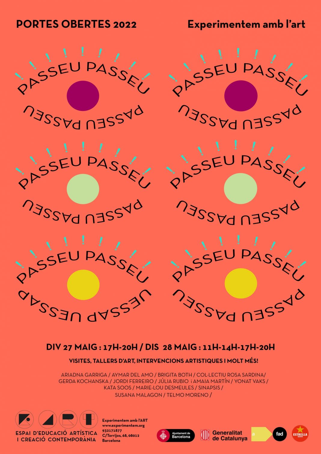 PASSEU, PASSEU! Jornada de portes oberteshttps://www.exibart.es/repository/media/formidable/11/img/58b/CARTELL-P-O-2022-scaled-1-1068x1511.jpg